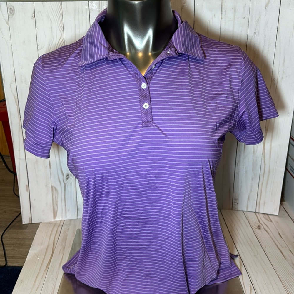 NWOT - Lady Hagen purple striped polo